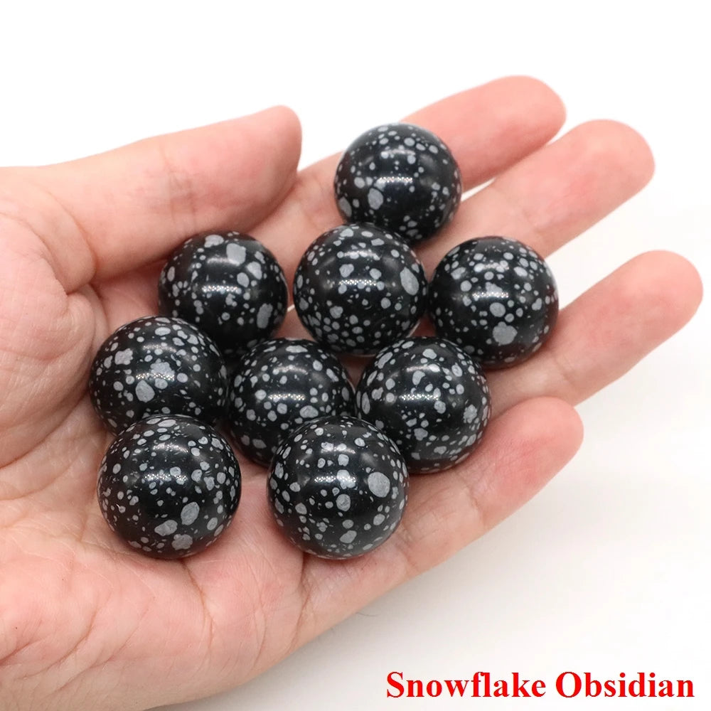 20mm Natural Stone Round Ball Rose Quartz Non-Porous Crystal Bead DIY Gems Sphere for Necklace Bracelet Making Jewelry Wholesale