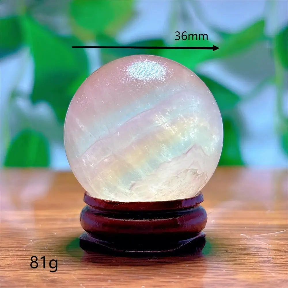 Fluorite Sphere Crystal Natural Quartz Stone Minerals Home Decoration Reiki Craft Energy Healing  Meditation Spiritual +Stand