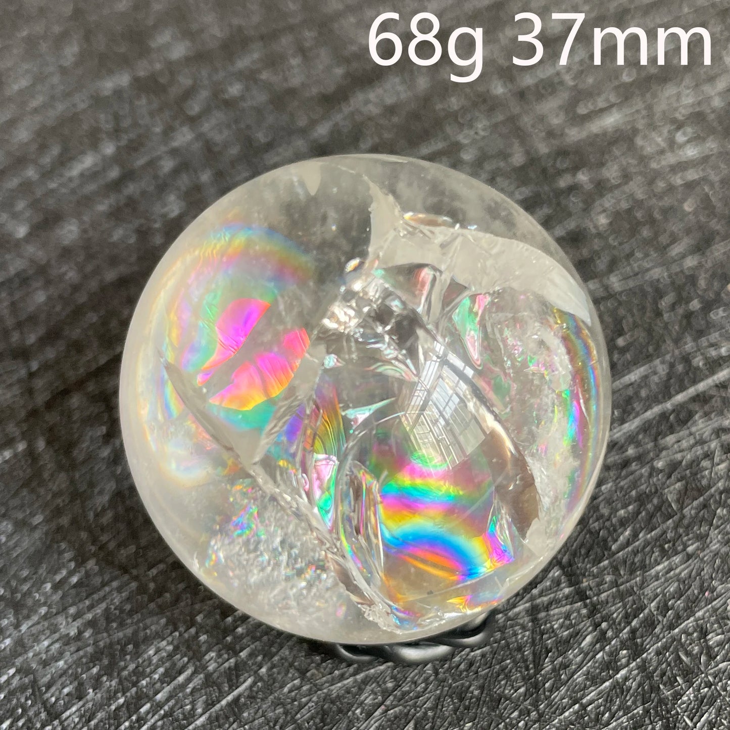 Natural Stone Rainbow Clear Quartz Sphere Polished Rock Crystal Ball Decoration Gemstone Chakra Healing Gift