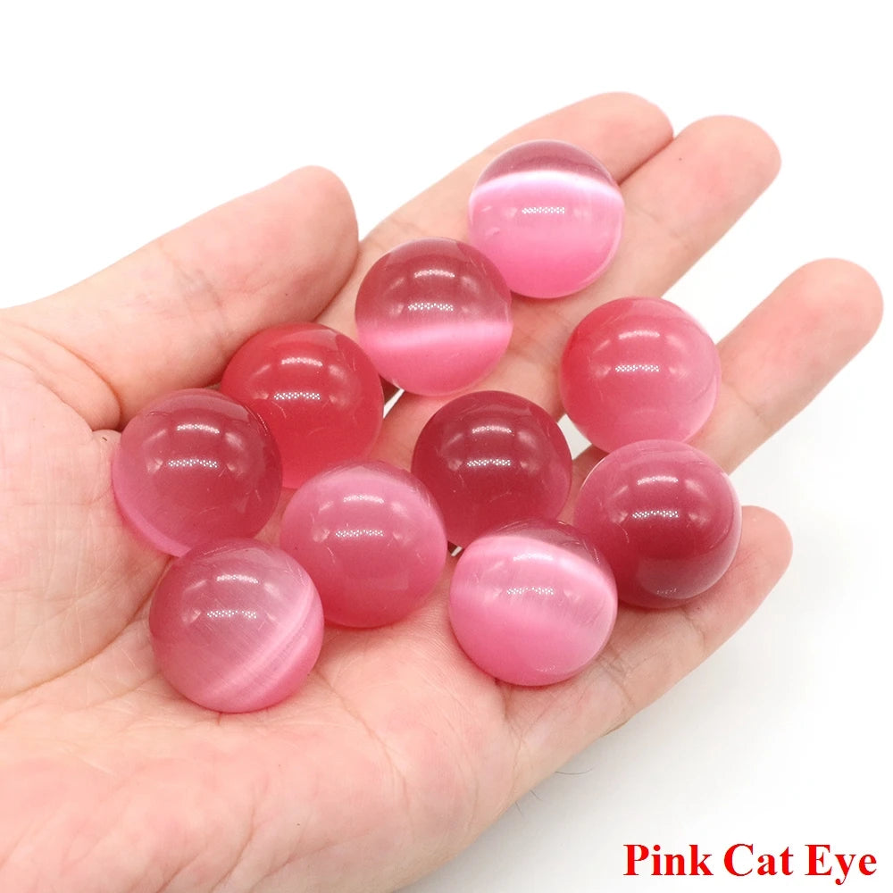 20mm Natural Stone Round Ball Rose Quartz Non-Porous Crystal Bead DIY Gems Sphere for Necklace Bracelet Making Jewelry Wholesale