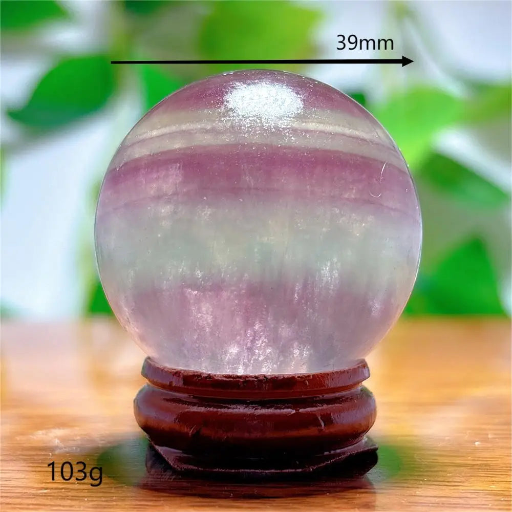 Fluorite Sphere Crystal Natural Quartz Stone Minerals Home Decoration Reiki Craft Energy Healing  Meditation Spiritual +Stand