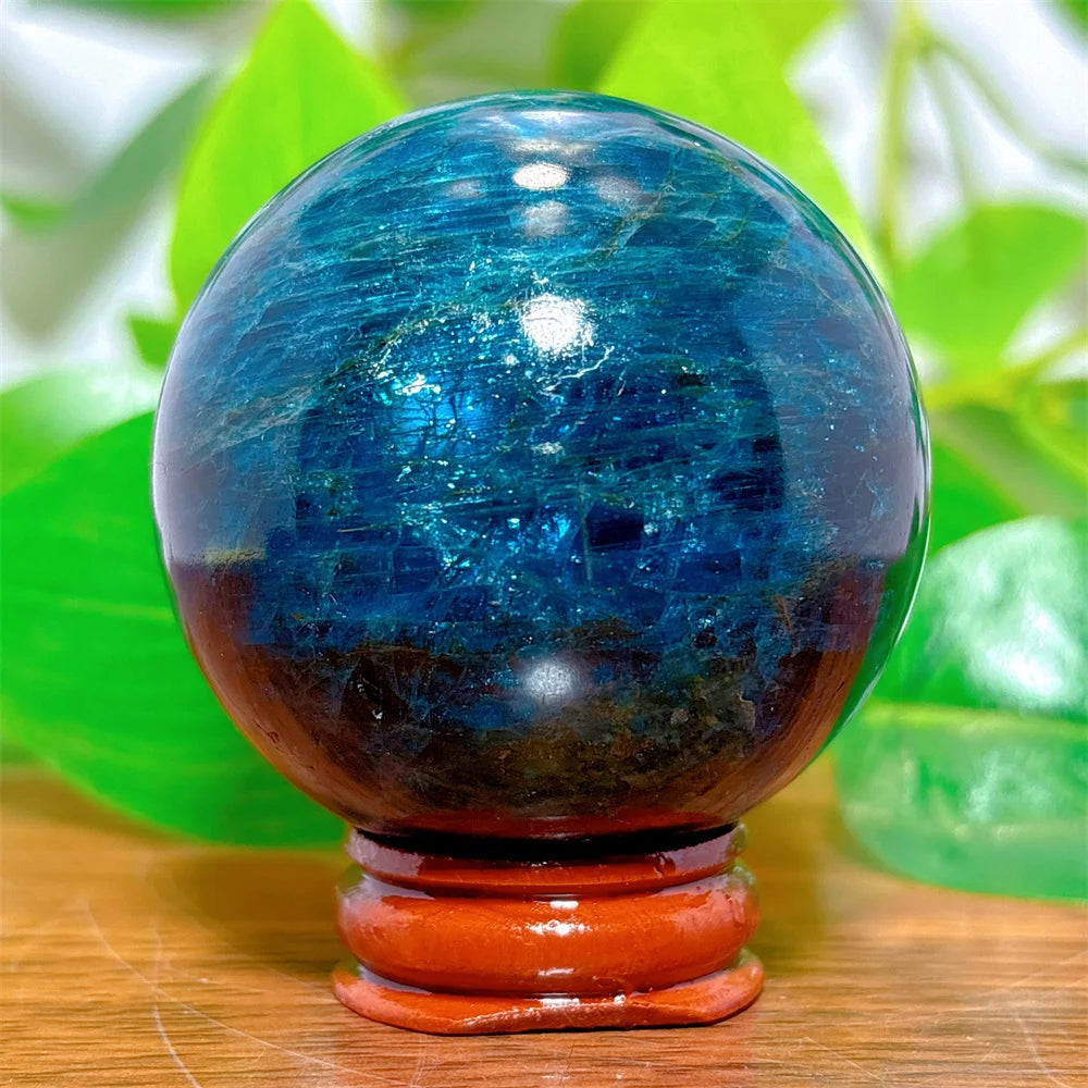 Apatite Sphere Crystal Natural Quartz Stone Home Decoration Minerals Reiki Craft Gifts Love Energy Healing Meditation +Stand