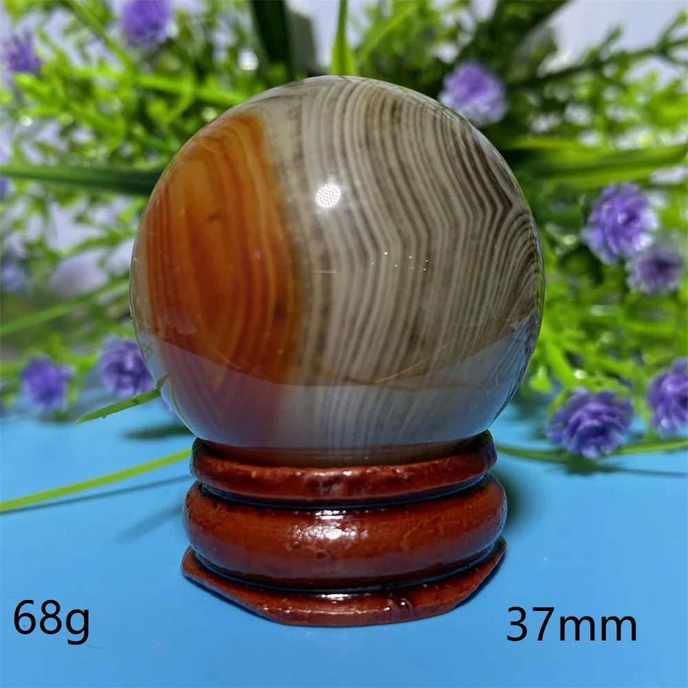 Natural Crystal Sardonyx Winding Agate  Ball Mineral Specimen Smooth  Quartz Sphere  Reiki Healing Gift Stone Home Decoration