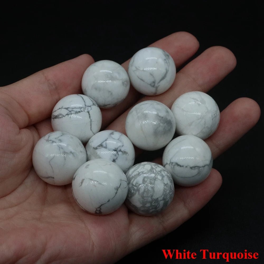 20mm Natural Stone Round Ball Rose Quartz Non-Porous Crystal Bead DIY Gems Sphere for Necklace Bracelet Making Jewelry Wholesale
