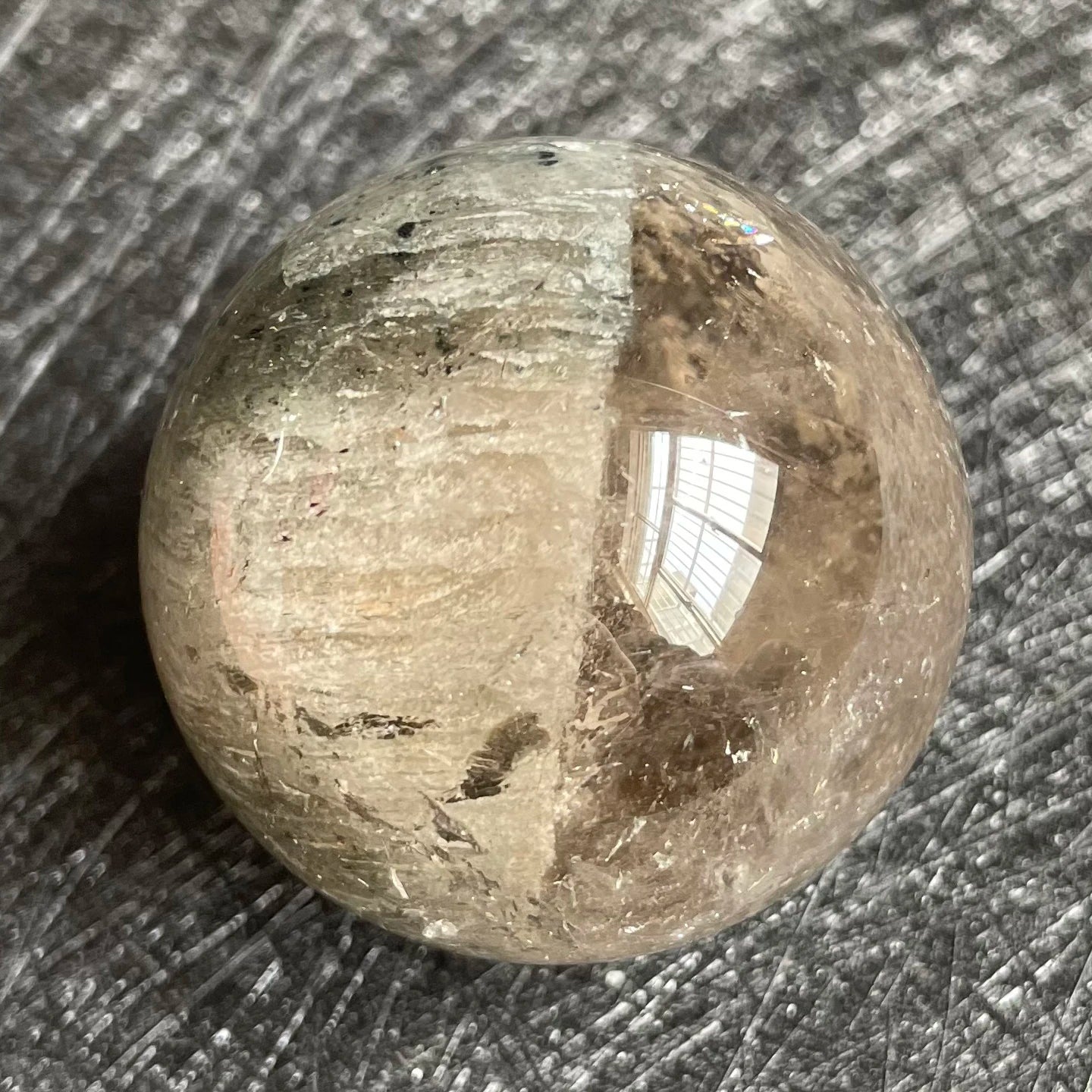 81g Natural Green Phantom Sphere Decoration Polished Garden Quartz Crystal Ball Reiki Healing L125