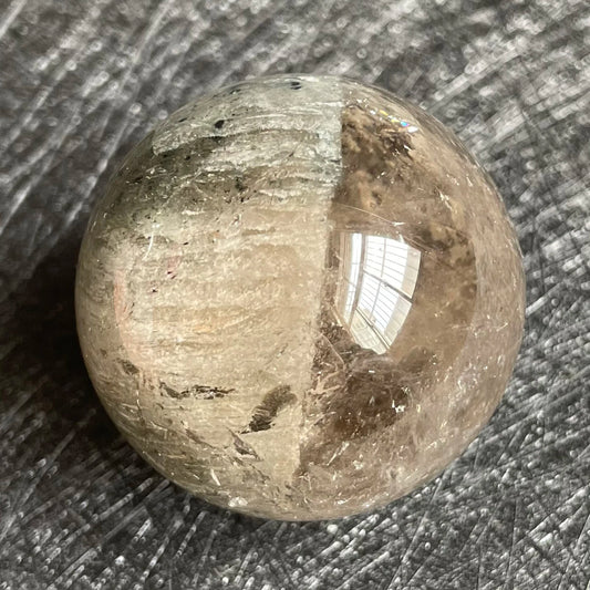 81g Natural Green Phantom Sphere Decoration Polished Garden Quartz Crystal Ball Reiki Healing L125