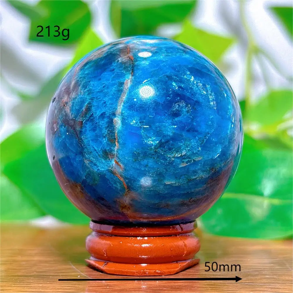 Apatite Sphere Crystal Natural Quartz Stone Home Decoration Minerals Reiki Craft Gifts Love Energy Healing Meditation +Stand