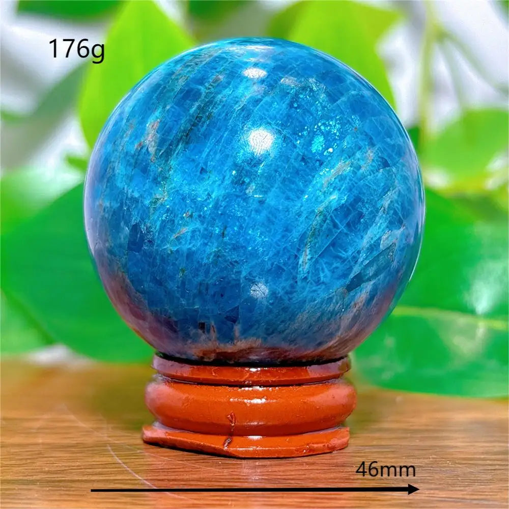 Apatite Sphere Crystal Natural Quartz Stone Home Decoration Minerals Reiki Craft Gifts Love Energy Healing Meditation +Stand