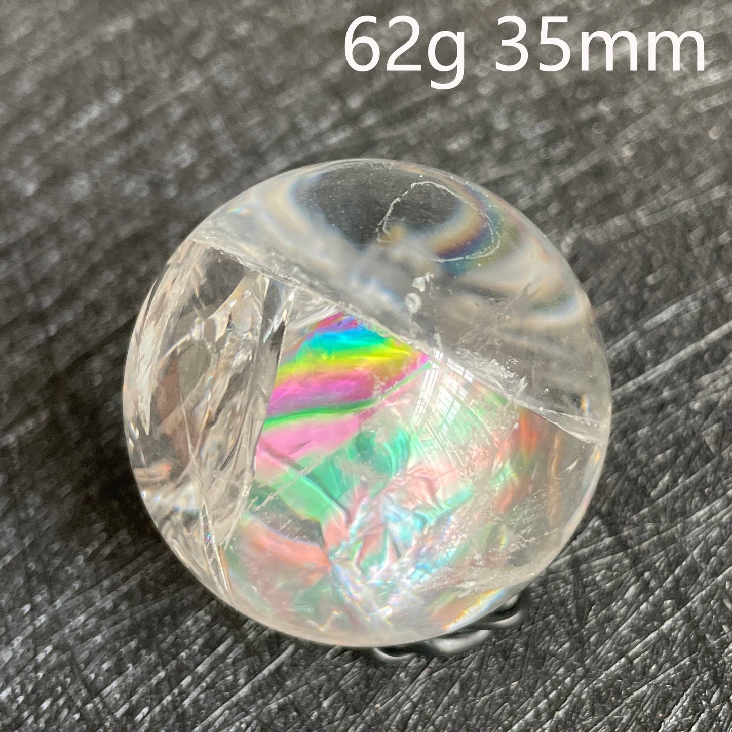Natural Stone Rainbow Clear Quartz Sphere Polished Rock Crystal Ball Decoration Gemstone Chakra Healing Gift