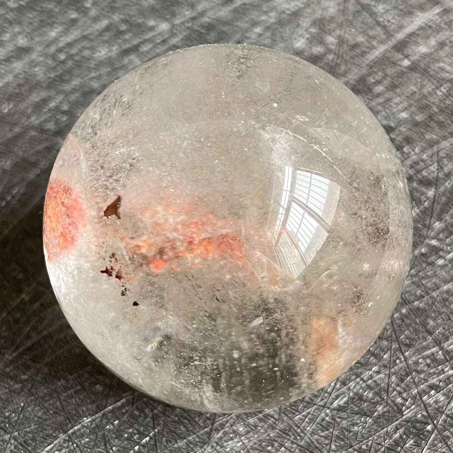 170g Natural Stone Crystal Ball Green Phantom Rock Decoration Rough Polished Garden Quartz Sphere Healing