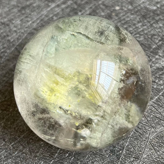 104g Natural Stone Crystal Ball Green Phantom Rock Decoration Rough Polished Garden Quartz Sphere Healing 2