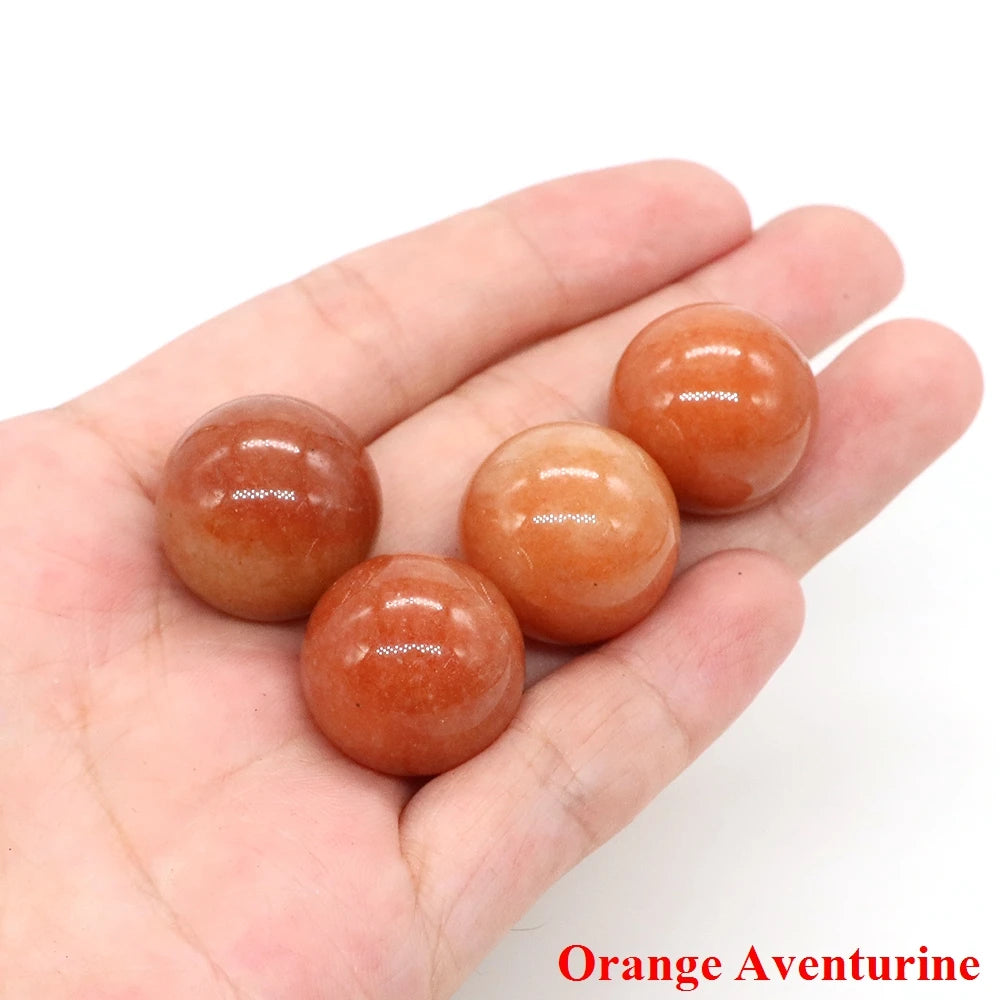 20mm Natural Stone Round Ball Rose Quartz Non-Porous Crystal Bead DIY Gems Sphere for Necklace Bracelet Making Jewelry Wholesale