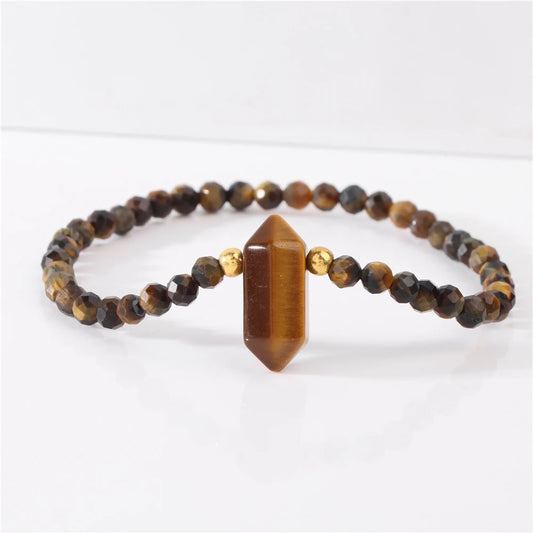 Hexagonal Rose Quartzs Charm Bracelet Natural Stone Crystal Faceted Beads Bracelets For Women Men Meditation Exquisite Jewelry