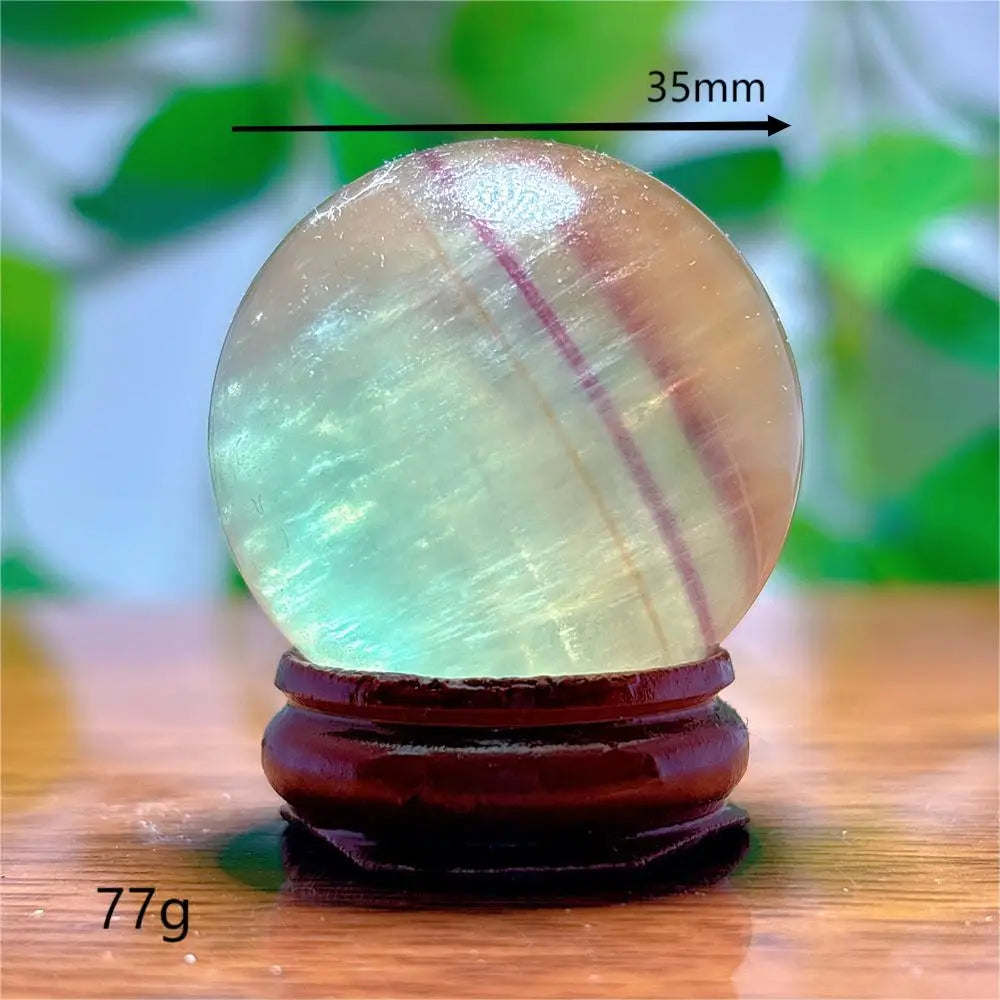Fluorite Sphere Crystal Natural Quartz Stone Minerals Home Decoration Reiki Craft Energy Healing  Meditation Spiritual +Stand