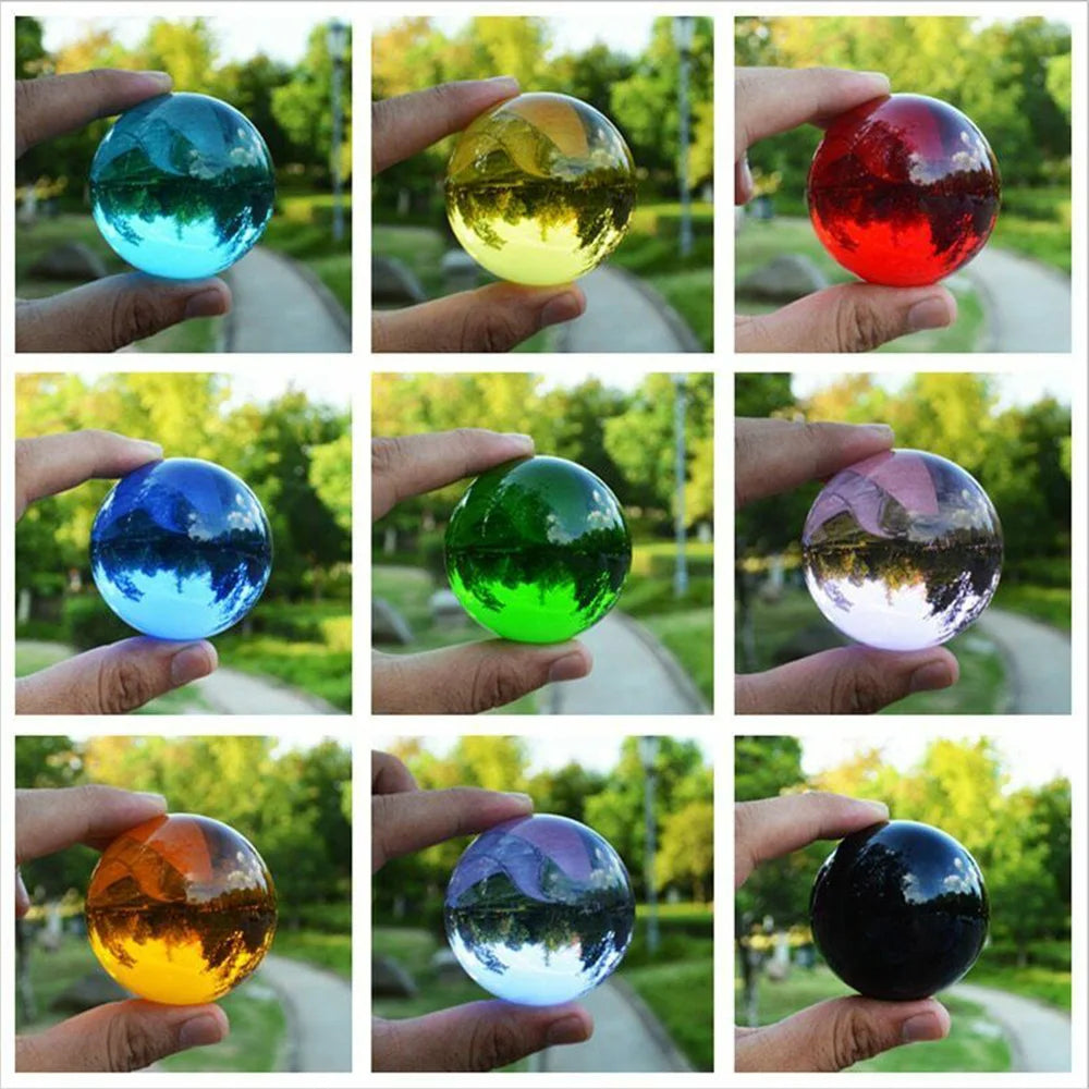 40/50/60MM Asia Rare Clear Multicolor K9 Crystal Ball Healing Magic Sphere Photography Props Lensball Living Room Decor Gifts