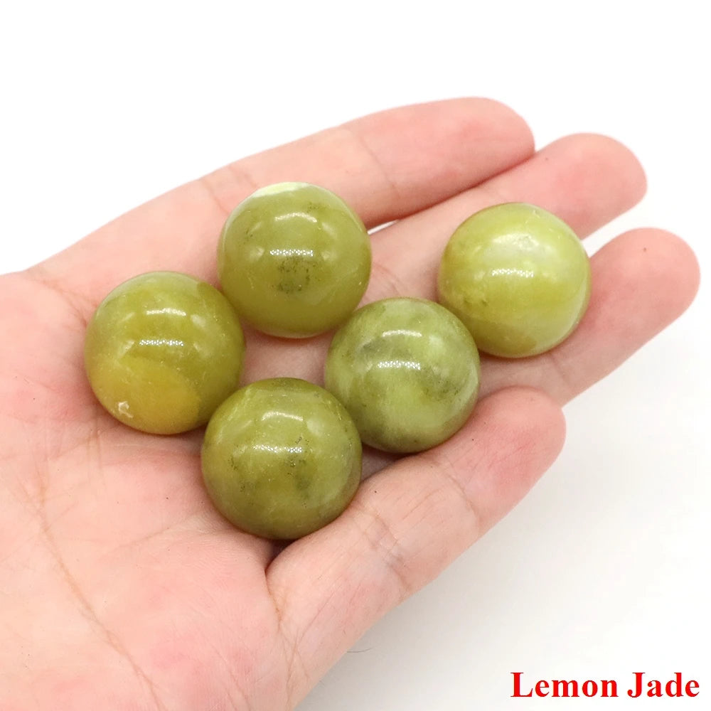 20mm Natural Stone Round Ball Rose Quartz Non-Porous Crystal Bead DIY Gems Sphere for Necklace Bracelet Making Jewelry Wholesale
