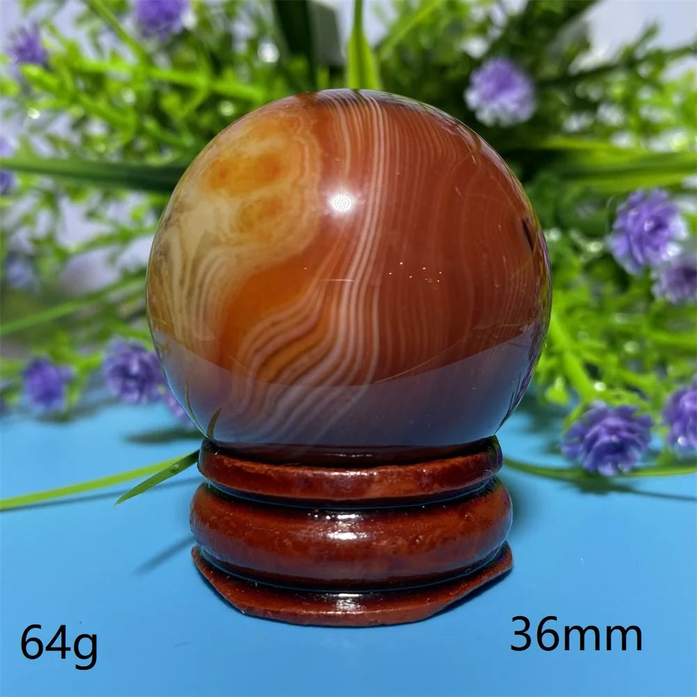 Natural Crystal Sardonyx Winding Agate  Ball Mineral Specimen Smooth  Quartz Sphere  Reiki Healing Gift Stone Home Decoration
