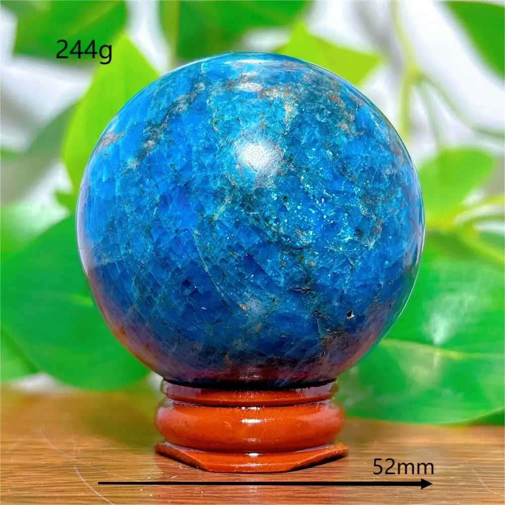 Apatite Sphere Crystal Natural Quartz Stone Home Decoration Minerals Reiki Craft Gifts Love Energy Healing Meditation +Stand