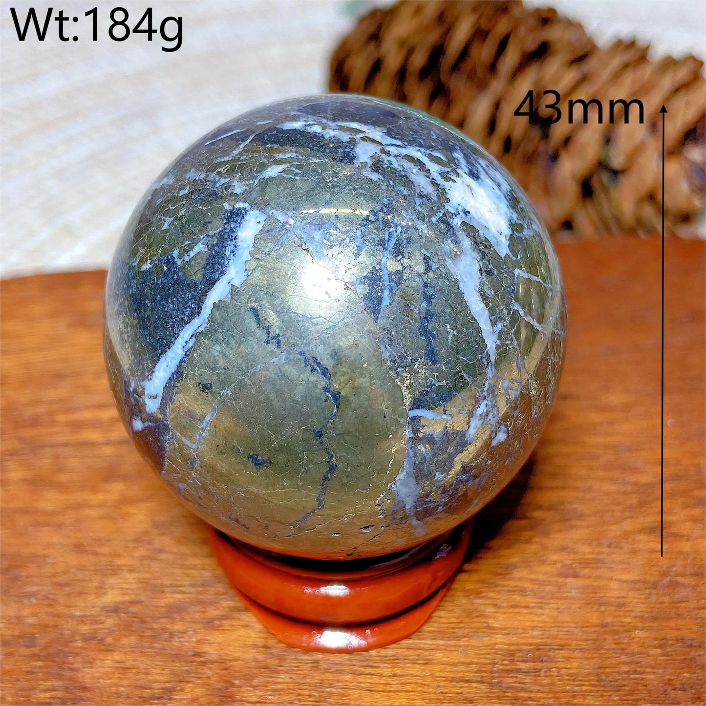Natural Crystals Pyrite Sphere Ball Polished Healing Mineral Energy Stone Reiki Home Decorations Gift Ore Crafts Desk
