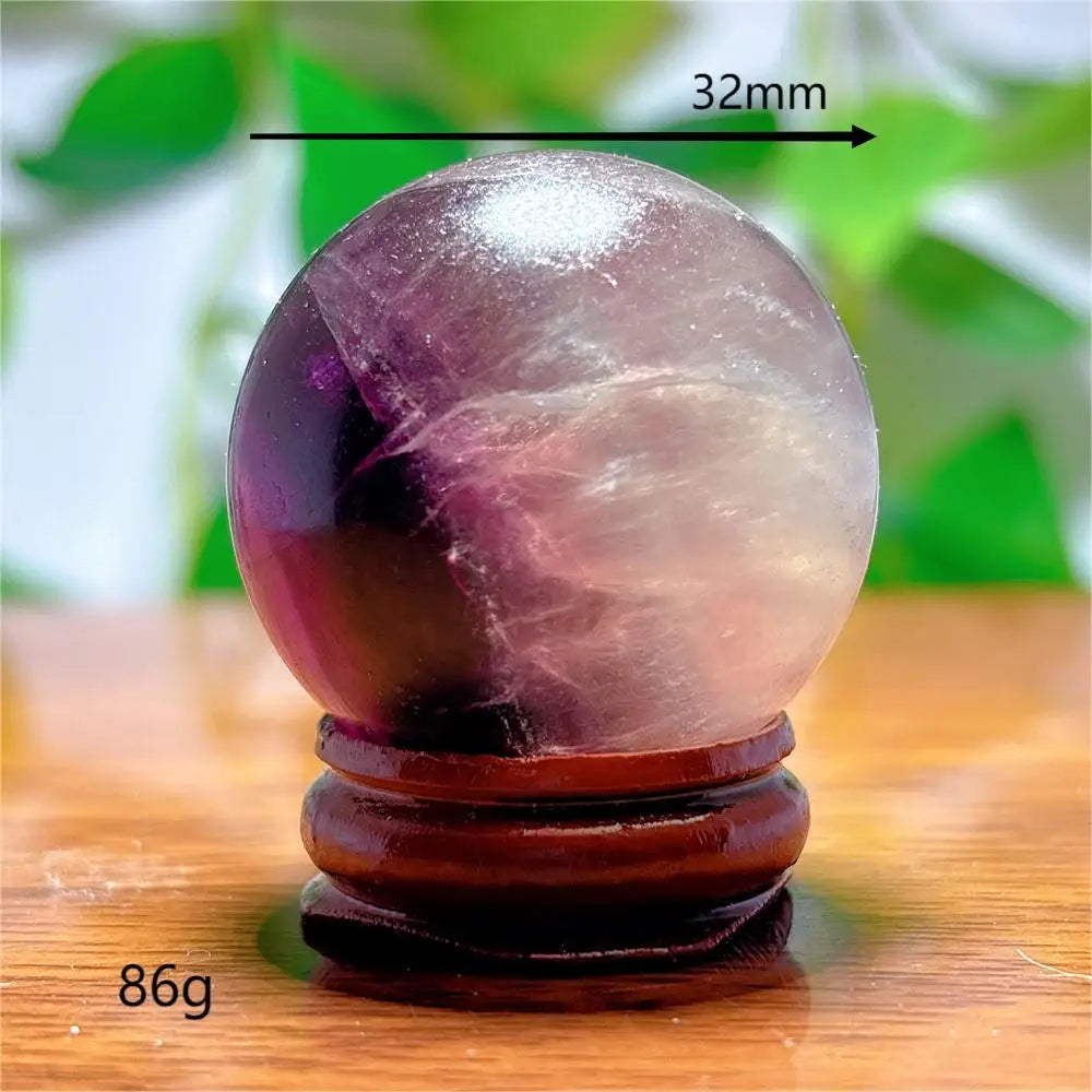 Fluorite Sphere Crystal Natural Quartz Stone Minerals Home Decoration Reiki Craft Energy Healing  Meditation Spiritual +Stand
