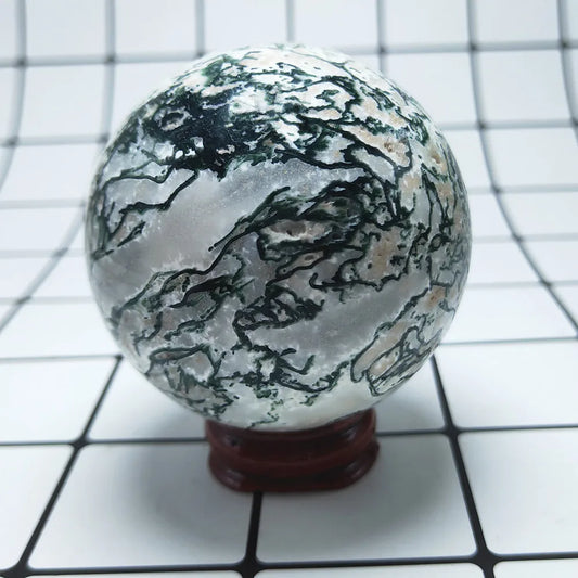 55-65 mm Natural moss agate Crystal sphere Ocean Grass Agate quartz gemstone ball Reiki healing 1pcs