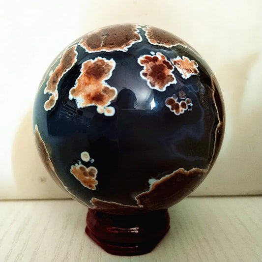 Natural Stone Fluorescence Agate Crystal Ball Gemstone Sphere Feng Shui Wicca Energy Spiritual Reiki Healing Crystals Home Deco