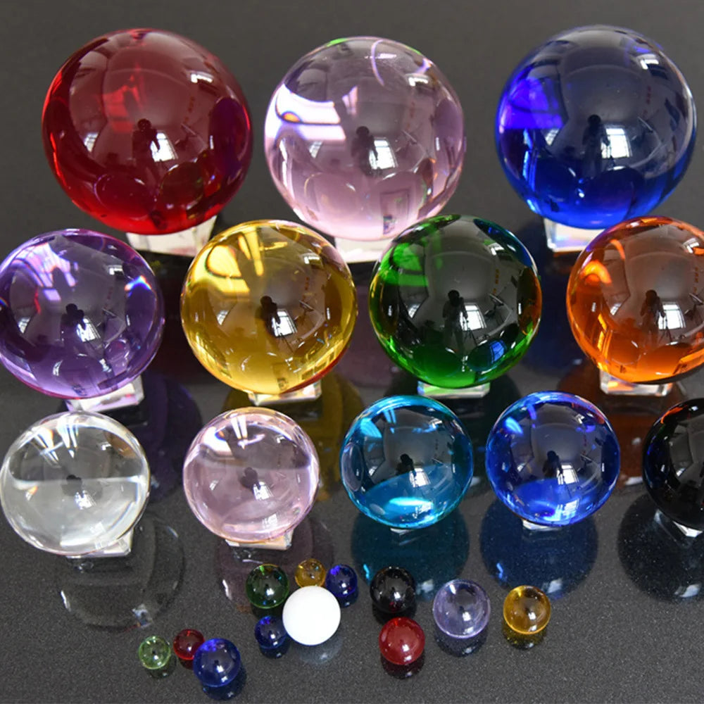 40/50/60MM Asia Rare Clear Multicolor K9 Crystal Ball Healing Magic Sphere Photography Props Lensball Living Room Decor Gifts