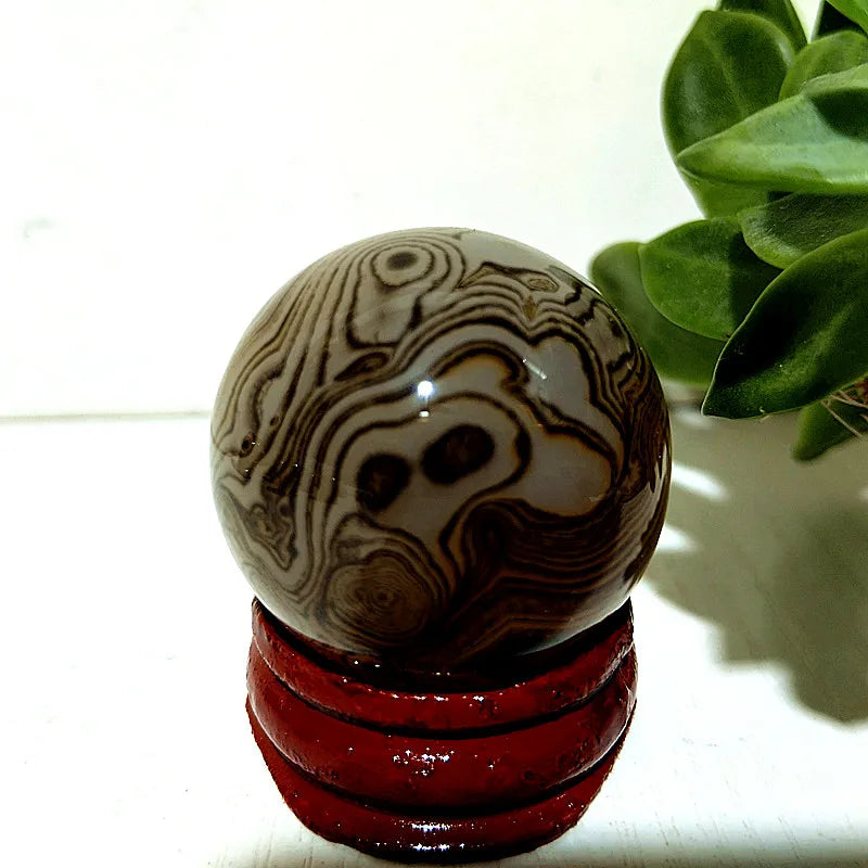 Natural Stone Lace Stone Sardonyx Agate Sphere Meditation Spirit Crystal Exorcism Feng Shui Home Room Decoration