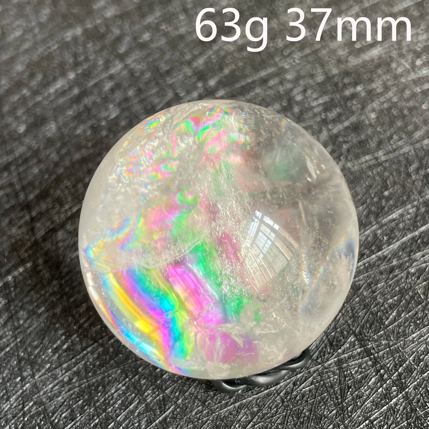 Natural Stone Rainbow Clear Quartz Sphere Polished Rock Crystal Ball Decoration Gemstone Chakra Healing Gift