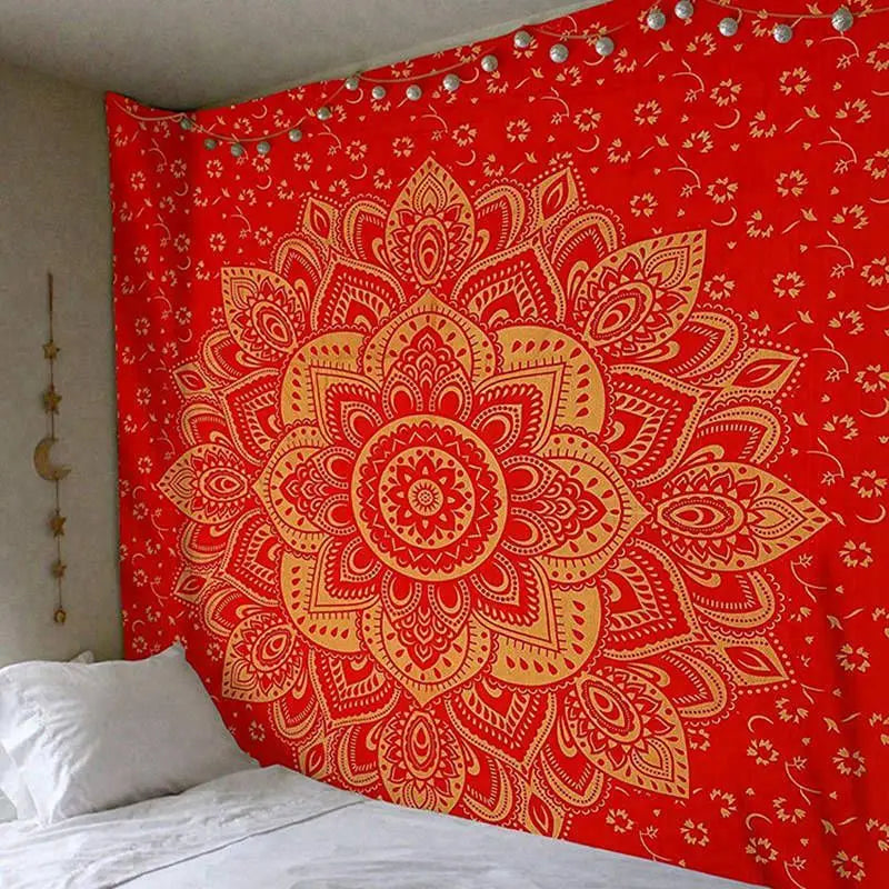 Mandala tapestry macrame wall tapestry Wall Hanging Bohemian Beach Mat Polyester Thin Blanket Yoga Shawl Mat Blanket boho decor