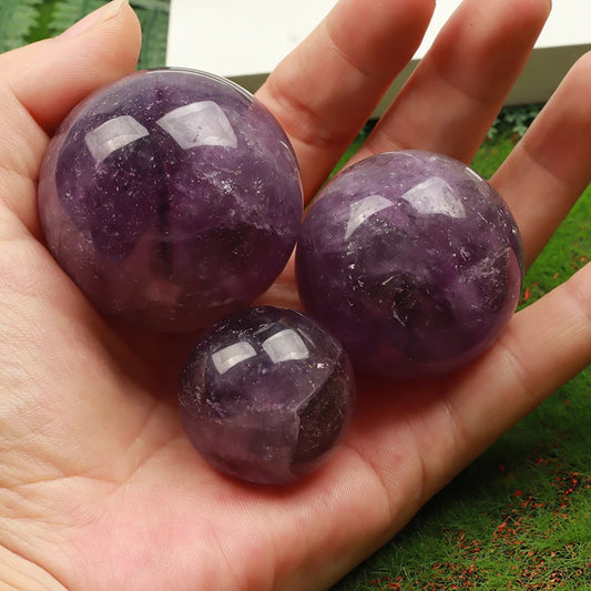 45mm Big Amethyst Massage Ball Natural Stone Cryatal Mineral Sphere  Hand Foot Massage Tool  Product Skin Care health Tool