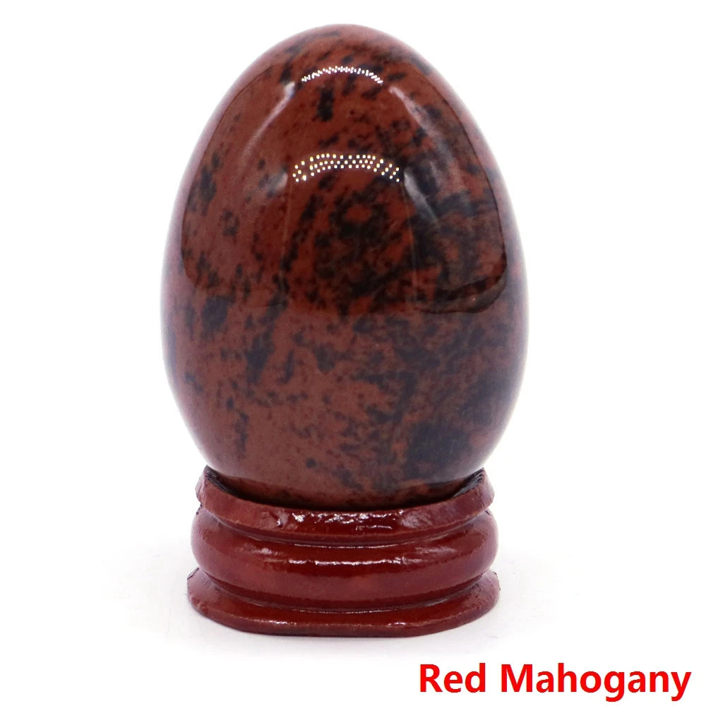 34x49MM Stone Egg Natural Amethyst Jade Crystal Reiki Healing Wicca Massage Eggs Energy Quartz Feng Shui Gemstone Crafts Decor