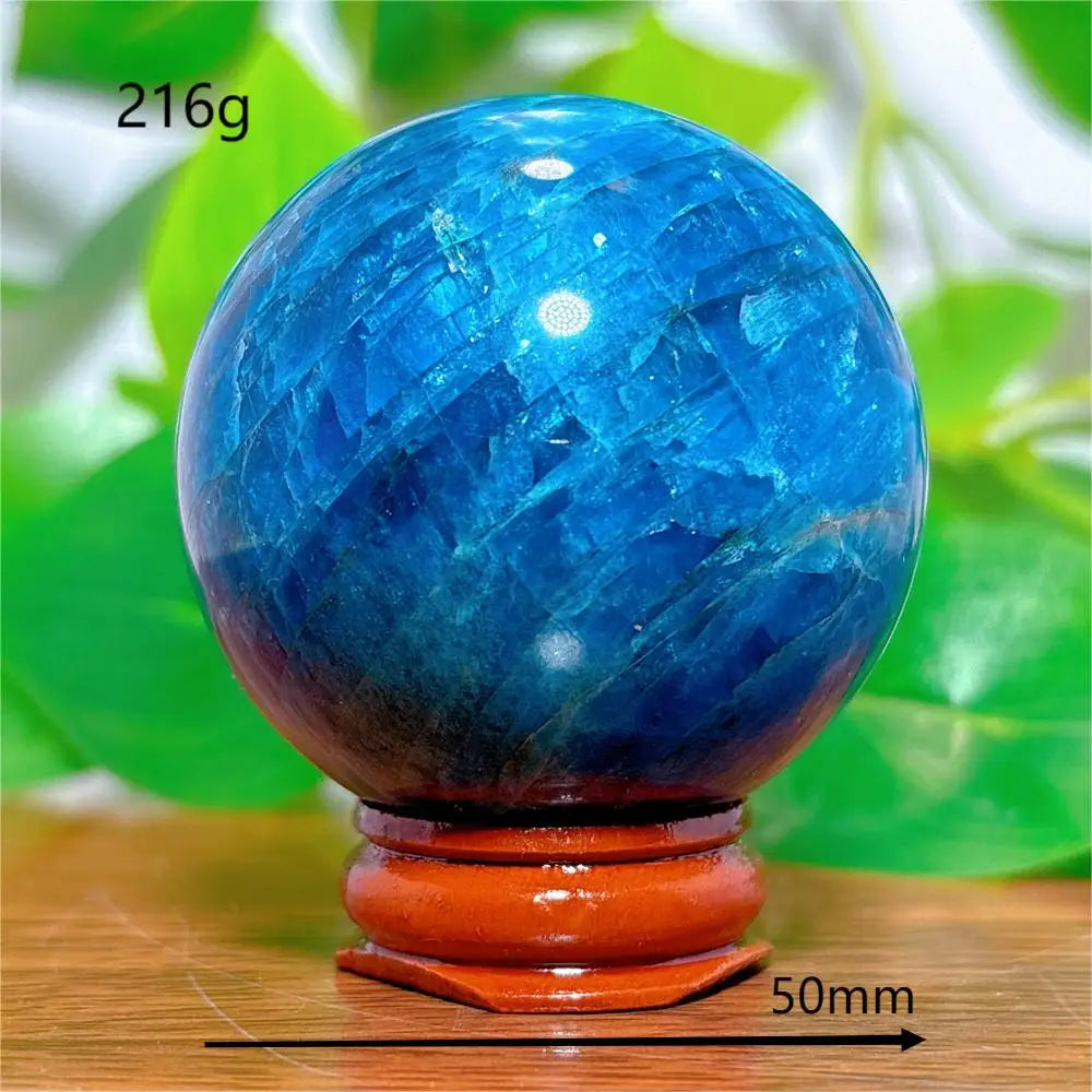 Apatite Sphere Crystal Natural Quartz Stone Home Decoration Minerals Reiki Craft Gifts Love Energy Healing Meditation +Stand