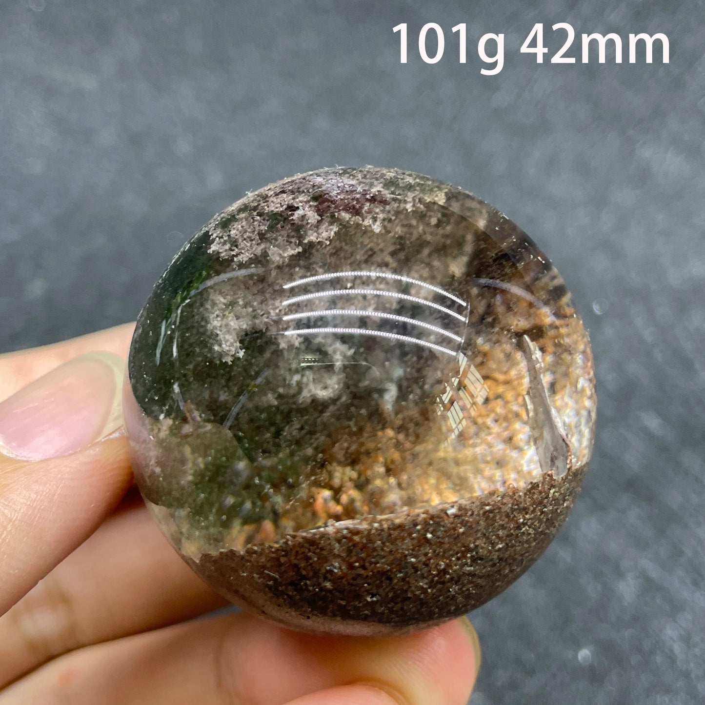 Natural Green Phantom Quartz Sphere Decoration Polished Garden Quartz Crystal Ball Reiki Healing Gift