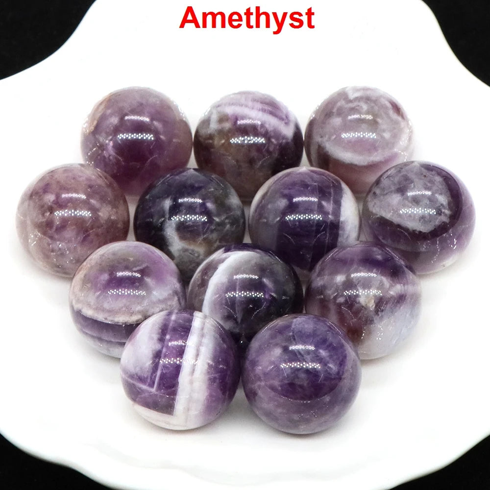 Wholesale 16mm Mini Crystal Balls Natural Healing Stones Pocket Spheres Chakra Globe Reiki Bead Mineral Gems Specimen Home Decor