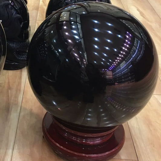 Natural Black Obsidian Sphere  Crystal Ball Polished Stones Healing Crystals feng shui Sphere for Decoration Without Base