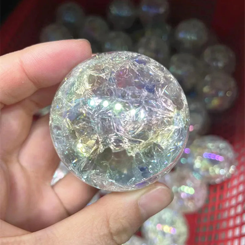 Rainbow Angel Aura Quartz Crystals Sphere Stones And Minerals Glass Ball Home Decoration Feng Shui Crafts