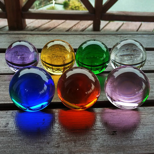 40/50/60MM Asia Rare Clear Multicolor K9 Crystal Ball Healing Magic Sphere Photography Props Lensball Living Room Decor Gifts