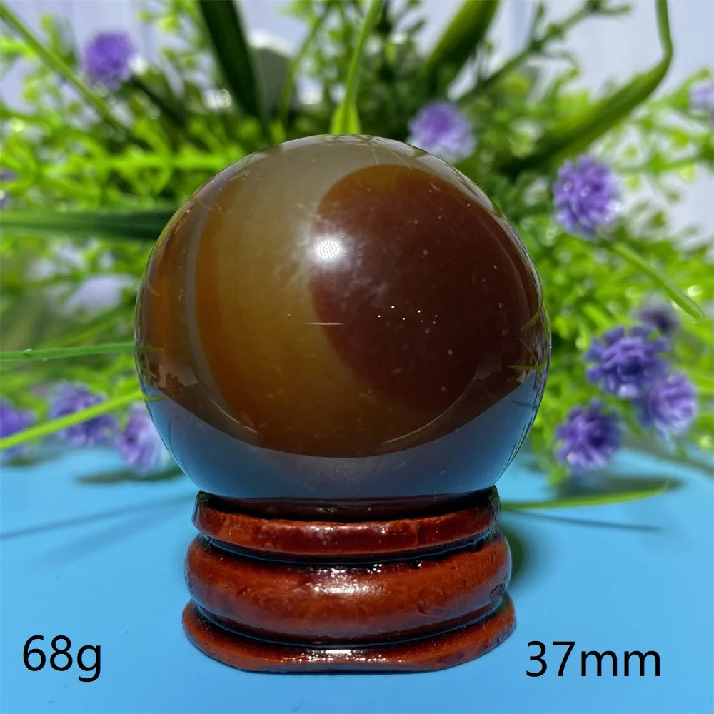 Natural Crystal Sardonyx Winding Agate  Ball Mineral Specimen Smooth  Quartz Sphere  Reiki Healing Gift Stone Home Decoration